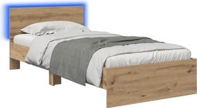 vidaXL Σκελετός Κρεβατιού Artisan Δρυς 80 x 200 cm Επεξεργασμένο Ξύλο