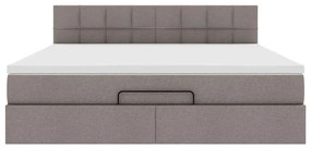 vidaXL Οθωμανικό κρεβάτι με στρώμα Taupe 180x200cm ύφασμα