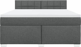 vidaXL Κρεβάτι Boxspring με Στρώμα Σκούρο Γκρι 180x200 εκ Υφασμάτιν