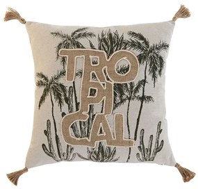 Μαξιλάρι Home ESPRIT Μπεζ Φυσικό Τροπικό Boho 45 x 5 x 45 cm