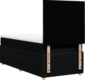 vidaXL Κρεβάτι Boxspring με Στρώμα Μαύρο 90x200 εκ. Υφασμάτινο