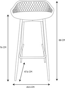 ΚΑΡΈΚΛΕΣ &amp; ΠΟΛΥΘΡΌΝΕΣ ΚΉΠΟΥ BAR STOOL MALAGA GREY M2 HDO7286