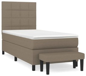 vidaXL Κρεβάτι Boxspring με Στρώμα Taupe 80x200 εκ. Υφασμάτινο