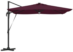 vidaXL Ρώμη Ομπρέλα με φώτα λωρίδας LED Κόκκινο 286 x 285 x 270 εκ