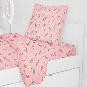 Μαξιλαροθήκη Παιδική Εμπριμέ Birds 15 Pink DimCol 50Χ70 50x70cm 100% Cotton Flannel