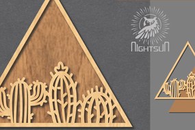 Σετ των 2 Intra απο ξύλο plywood 3mm-4mm πάχος Σήμα κοπής με λέιζερ κάκτου 4 Δίασταση 15x15 cm INTRAFABR-120324650