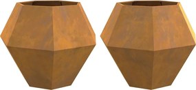 vidaXL Γλάστρα 2 pcs Σκ rusty 100 x 100 x 80 εκ