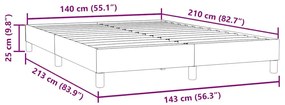 Σκελετός Κρεβατιού Χωρίς Στρώμα Σκ. Μπλε 140x210 εκ. Βελούδινο - Μπλε