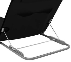 vidaXL Στρώματα - Ξαπλώστρες Πτυσσόμενα 2 τεμ. Μαύρα από Ατσάλι/Ύφασμα