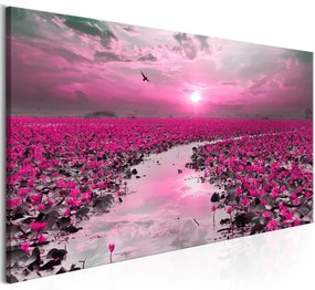 Πίνακας - Lilies and Sunset (1 Part) Narrow 120x40