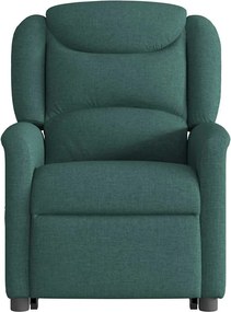 vidaXL Πολυθρόνα Ηλεκ. Ανακλ. Ανύψωση Σκ. Πράσινο Υφασμάτινη
