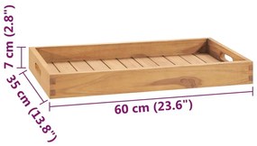 Δίσκος Σερβιρίσματος 60 x 35 εκ. από Μασίφ Ξύλο Teak - Καφέ