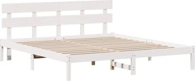 vidaXL Σκελετός Κρεβατιού Λευκό 200 x 200 cm Μασίφ ξύλο πεύκου