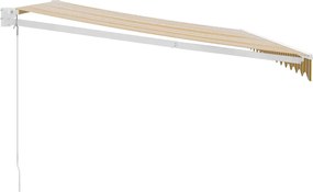 vidaXL Τέντα Πτυσσόμενη Κίτρινη / Λευκή 4 x 3 μ. Ύφασμα και Αλουμίνιο