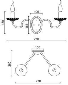 Διπλή απλίκα τοίχου Dorze