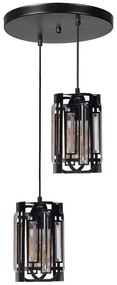 Φωτιστικό Οροφής 534LUN6044 Φ25x80cm 2xE27 40W Black Opviq