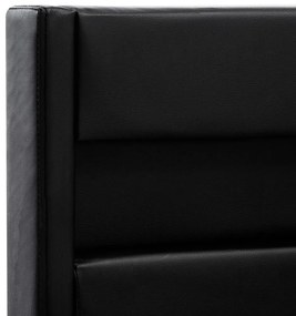 Πλαίσιο Κρεβατιού με LED Μαύρο 140x200 εκ. από Συνθετικό Δέρμα - Μαύρο
