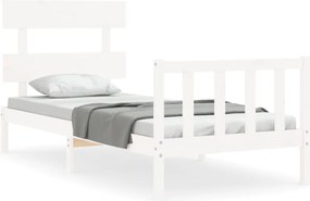 vidaXL Σκελετός Κρεβ. Χωρίς Στρώμα Λευκό 90x200 εκ Μασίφ Πεύκο