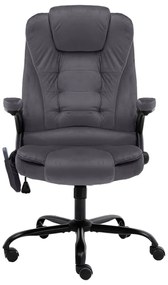 vidaXL Πολυθρόνα Γραφείου Μασάζ Σκούρο Γκρι Βελούδινη