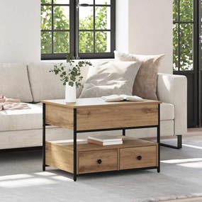 vidaXL Τραπεζάκι σαλονιού με συρτάρι Artisan Oak 70 x 50 x 54.5 εκ