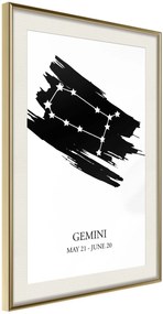 Αφίσα - Zodiac: Gemini I - 30x45 - Χρυσό - Με πασπαρτού