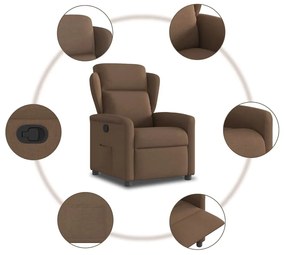 vidaXL Πολυθρόνα Ανακλινόμενη Καφέ Υφασμάτινη