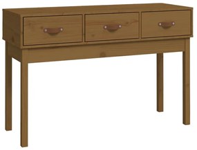 vidaXL Τραπέζι κονσόλα Καφέ μελί 114x40x75 εκ. Μασίφ Ξύλο Πεύκου
