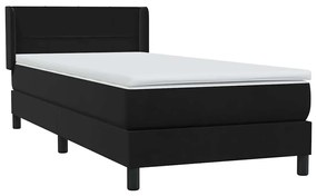 vidaXL Κρεβάτι Boxspring με Στρώμα Μαύρο 80x220 εκ. Βελούδινο