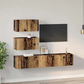 vidaXL Σετ επίπλου τηλεόρασης 4 pcs Παλαιό ξύλο 80 x 30 x 30 εκ