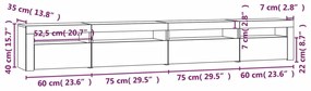 Έπιπλο Τηλεόρασης με LED Καπνιστή Δρυς 270x35x40 εκ. - Καφέ