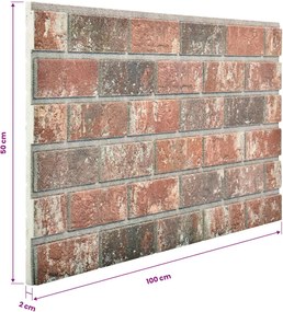 vidaXL Πάνελ τοίχου 10 pcs Σκούρο Καφέ και Γκρι 100 x 50 cm Αφρός EPS