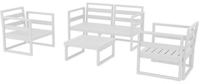 MYKONOS SET 2ΘΕΣ.WHITE ΧΩΡΙΣ ΜΑΞ.(2ΘΕΣ.+2ΠΟΛ.+ΤΡΑΠ 65εκ.) - (), Χρώμα: ΛΕΥΚΟ - SIESTA