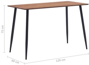 Τραπεζαρία Καφέ 120 x 60 x 75 εκ. από MDF - Καφέ