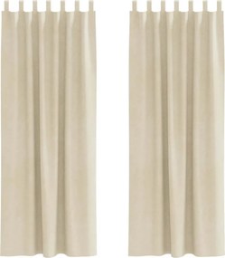 vidaXL Κουρτίνες συσκότισης 2 pcs Κρεμ 140 x 245 cm Βελούδο