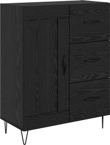 vidaXL Πλαϊνό γραφείο με συρτάρι Μαύρη Δρυς 69,5 x 34 x 90 εκ.