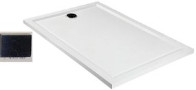 Ντουζιέρα Χυτή 140x80xY2 εκ. με Βαλβίδα Αποχέτευσης Sanitec Flat Classic Metallic Space A200-22