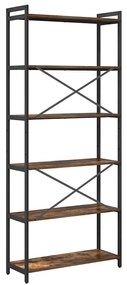 vidaXL Βιβλιοθήκη Καπνιστή δρυς 80 x 30 x 188 εκ Επεξεργασμένο ξύλο