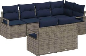 vidaXL Σετ Καναπέ 7 pcs Γκρι συνθετικό ρατάν