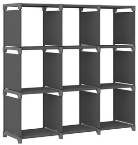 vidaXL Ραφιέρα με 9 Κύβους & Κουτιά Γκρι 103x30x107,5 εκ. Υφασμάτινη