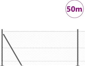 vidaXL Στύλος Περιφράξεων Γκρι 50 x 1 μ (50 χλστ πλέγμα)