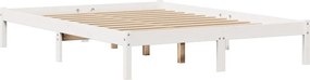 vidaXL Σκελετός Κρεβ. Χωρίς Στρώμα Λευκό 150x200 εκ Μασίφ Πεύκο