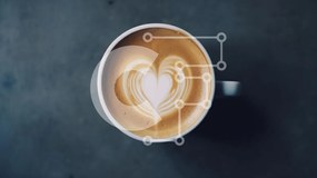 Intra Συλλεκτικό Ξύλινο Παζλ Plywood  4mm - Latte Art σε σχήμα καρδιάς σε λευκό κύπελλο Σε Ξύλινο Κουτί - Διαστάσεις: 10x10 cm – 25 κομμάτια
