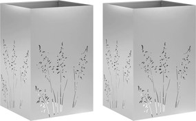vidaXL Γλάστρα Κήπου 2 τμχ. Ασημί 50 x 50 x 75 cm