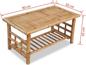 vidaXL Τραπεζάκι Σαλονιού 90 x 50 x 45 εκ. από Μπαμπού