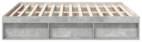 vidaXL Πλαίσιο Κρεβατιού Γκρι Σκυροδέματος 180 x 200 εκ. Super King