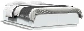 vidaXL Πλαίσιο Κρεβατιού με LED Λευκό 160x200 εκ. Επεξεργ. Ξύλο