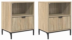 vidaXL Κομοδίνα 2 pcs Sonoma Δρυς 49 x 36 x 61 εκ Επεξεργασμένο ξύλο