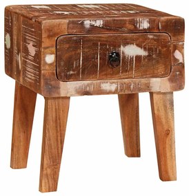 vidaXL End Table με συρτάρι Καφέ 40 x 32 x 46 εκ Στερεό Ανακτηθέν Ξύλο