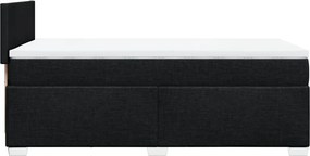 vidaXL Κρεβάτι Boxspring με Στρώμα Μαύρο 80 x 200 εκ. Υφασμάτινο