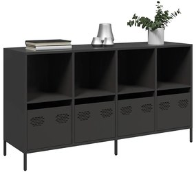 Ντουλάπι Μαύρο 135x39x73,5 εκ. από Χάλυβα Ψυχρής Έλασης